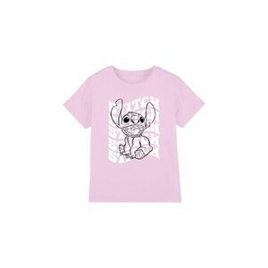 Lilo & Stitch Childrens/Kids Sketch Name Repeat T-Shirt / Pink